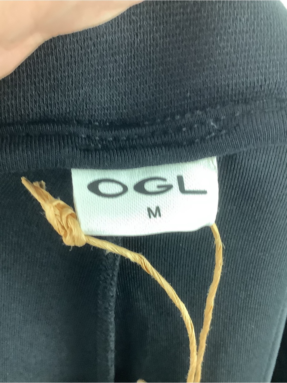 NWT OGL Black Textured Mid Rise Pull On Straight Pant w/ Pockets - Picture 3 of 5
